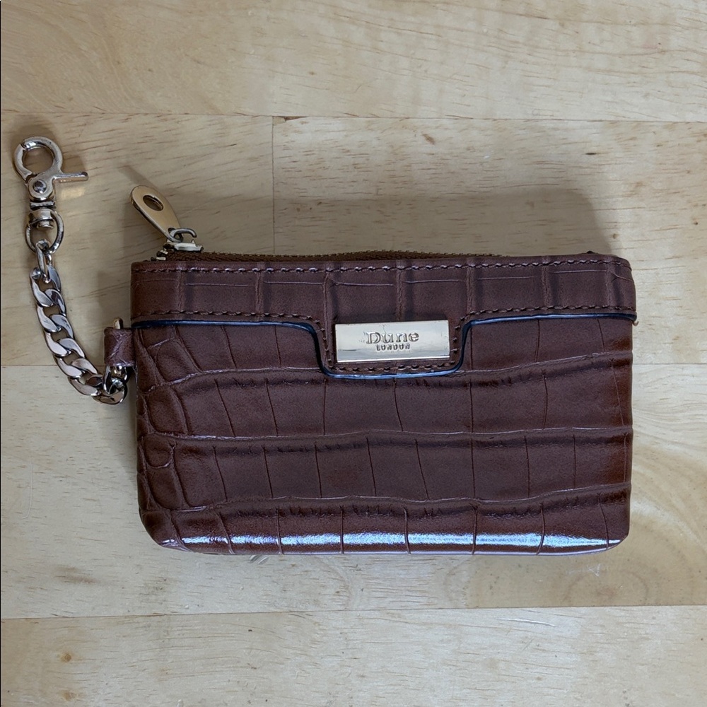Dune London Brown Croc-Embossed Coin Purse